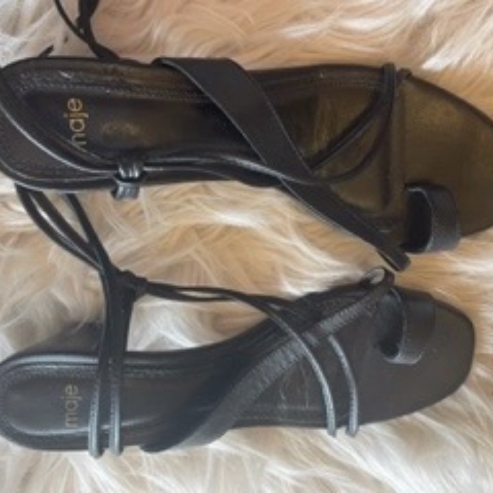 Maje - ankle wrap sandal in black ( NEW )